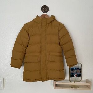 Uniqlo Kids Puffer Coat Size 9-10 Yellow Mustard Hooded